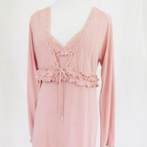 Ambrielle Pink 2 Piece Women's Nightgown Set Sz S